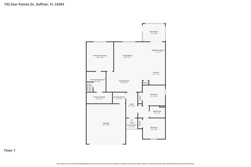 2,260/Mo, 742 Star Pointe Dr Seffner, FL 33584 Floor Plan View