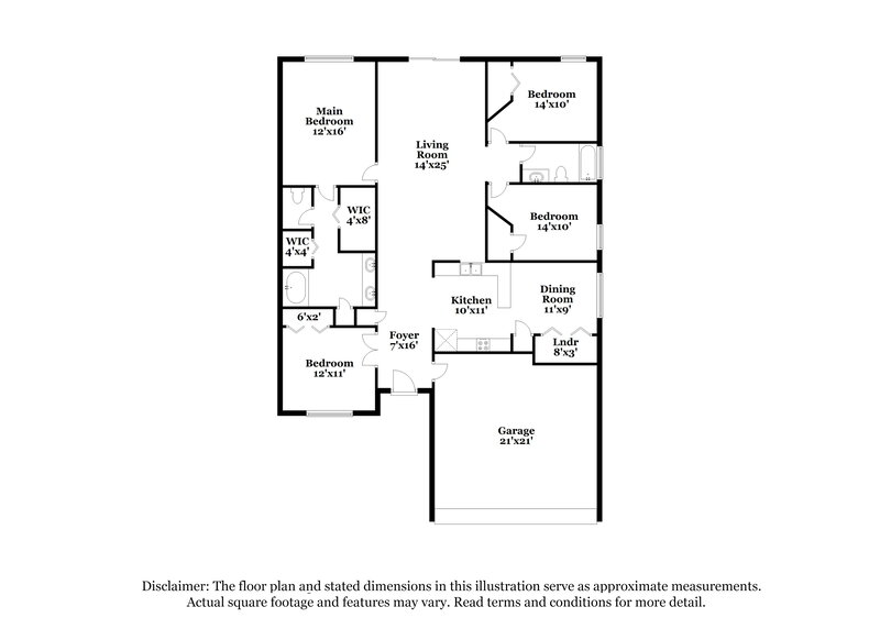 2,350/Mo, 1745 Kirtley Dr Brandon, FL 33511 Floor Plan View