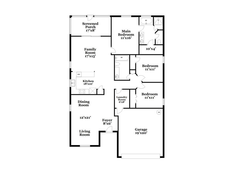 2,410/Mo, 3832 Langdrum Dr Wesley Chapel, FL 33543 Floor Plan View