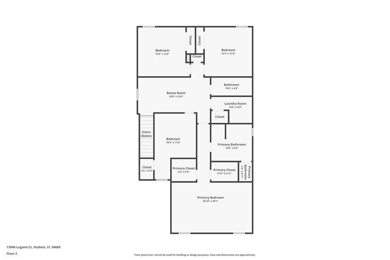 2,220/Mo, 13946 Lugano Ct Hudson, FL 34669 Floor Plan View 2