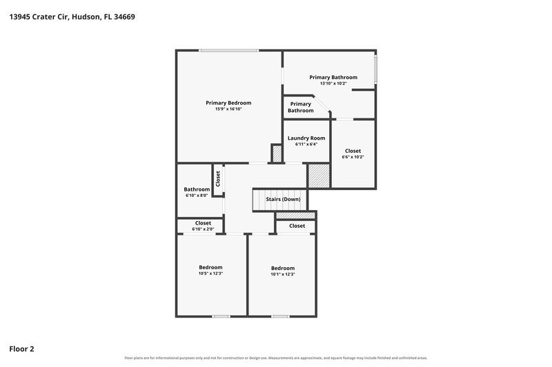 2,240/Mo, 13945 Crater Cir Hudson, FL 34669 Floor Plan View 2