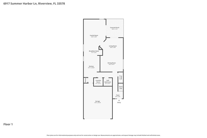 2,260/Mo, 6917 Summer Harbor Ln Riverview, FL 33578 Floor Plan View