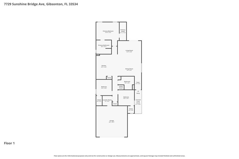 2,165/Mo, 7729 Sunshine Bridge Ave Gibsonton, FL 33534 Floor Plan View
