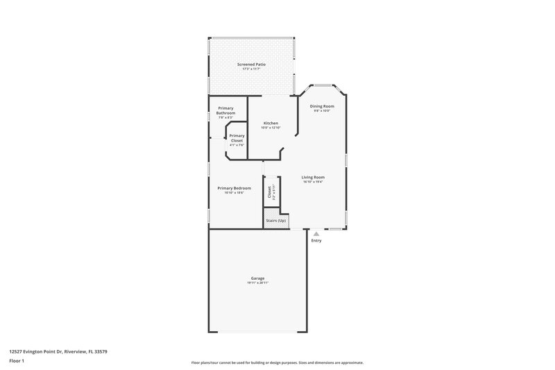 2,165/Mo, 12527 Evington Point Dr Riverview, FL 33579 Floor Plan View