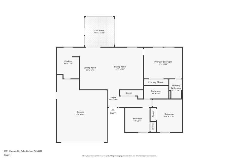 2,645/Mo, 1191 Mineola Cir Palm Harbor, FL 34683 Floor Plan View