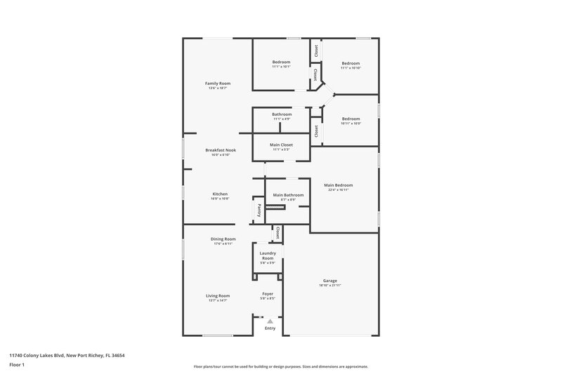 2,010/Mo, 11740 Colony Lakes Blvd New Port Richey, FL 34654 Floor Plan View
