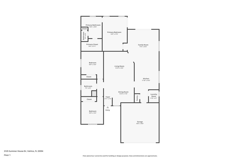 2,355/Mo, 3125 Summer House Dr Valrico, FL 33594 Floor Plan View