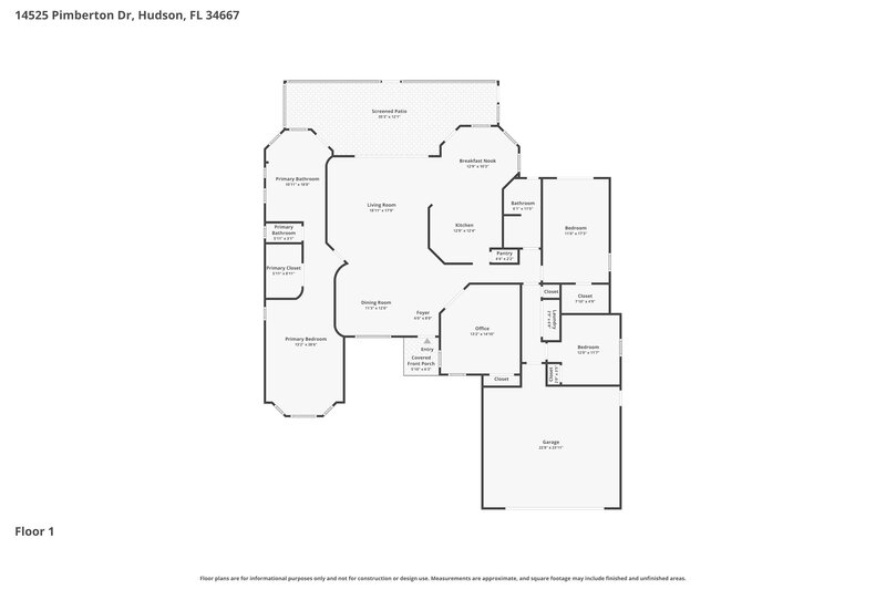 2,265/Mo, 14525 Pimberton Dr Hudson, FL 34667 Floor Plan View