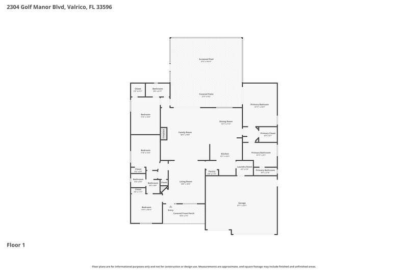 2,800/Mo, 2304 Golf Manor Blvd Valrico, FL 33596 Floor Plan View