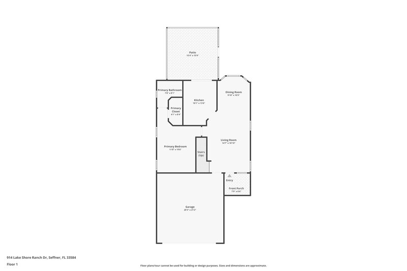 2,180/Mo, 914 Lake Shore Ranch Dr Seffner, FL 33584 Floor Plan View