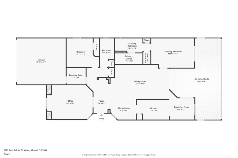 1,895/Mo, 5103 Gato del Sol Cir Wesley Chapel, FL 33544 Floor Plan View