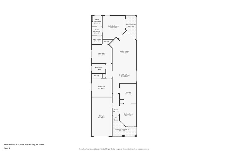 2,105/Mo, 8522 Hawbuck St Trinity, FL 34655 Floor Plan View
