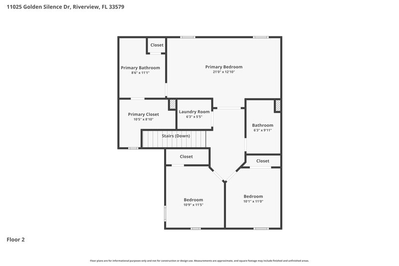 2,195/Mo, 11025 Golden Silence Dr Riverview, FL 33579 Floor Plan View 2