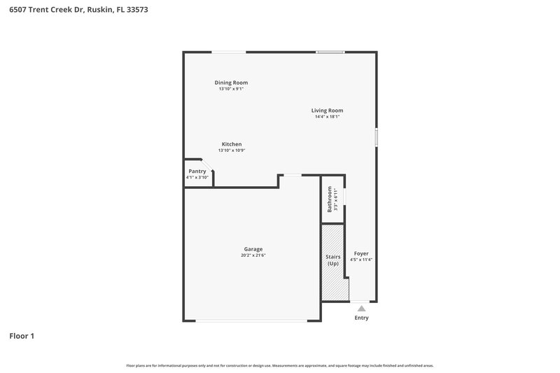 2,320/Mo, 6507 Trent Creek Dr Sun City Center, FL 33573 Floor Plan View