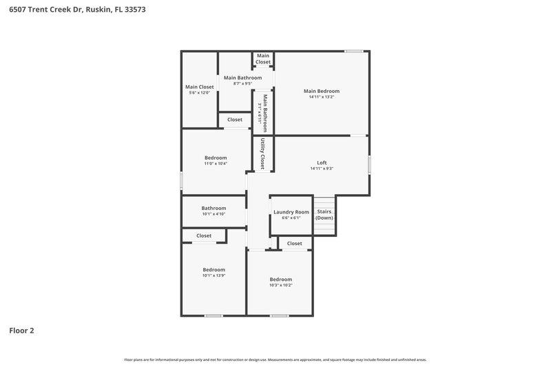 2,320/Mo, 6507 Trent Creek Dr Sun City Center, FL 33573 Floor Plan View 2