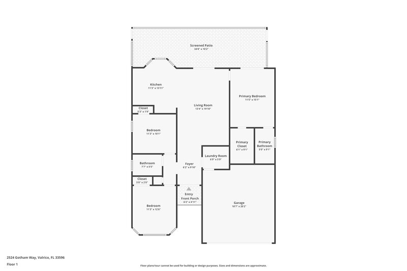 2,035/Mo, 2524 Gotham Way Valrico, FL 33596 Floor Plan View