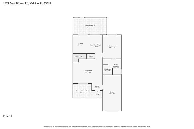 2,310/Mo, 1424 Dew Bloom Rd Valrico, FL 33594 Floor Plan View