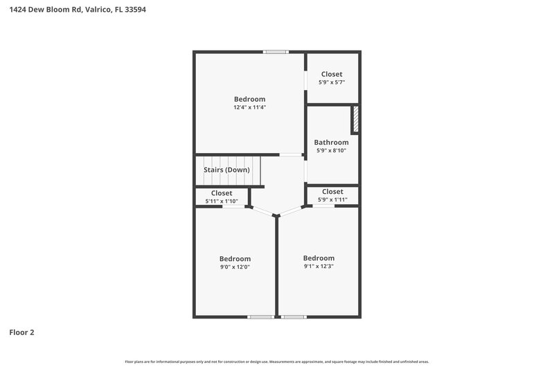 2,310/Mo, 1424 Dew Bloom Rd Valrico, FL 33594 Floor Plan View 2