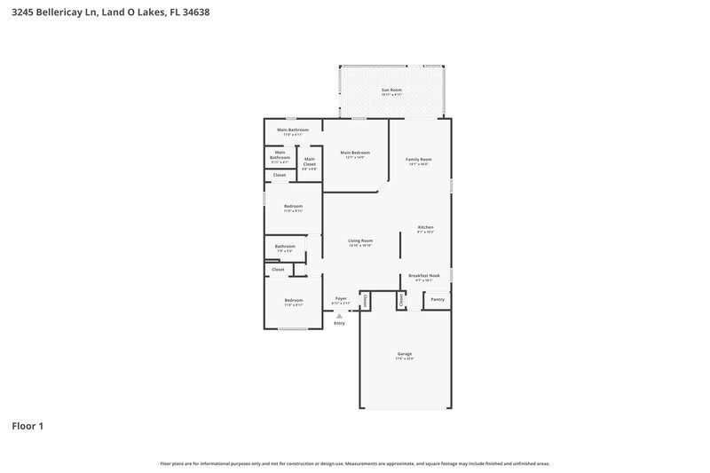 2,255/Mo, 3245 Bellericay Ln Land O Lakes, FL 34638 Floor Plan View