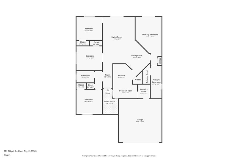 2,345/Mo, 301 Abigail Rd Plant City, FL 33563 Floor Plan View