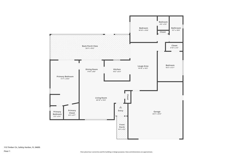 2,495/Mo, 113 Timber Cir Safety Harbor, FL 34695 Floor Plan View