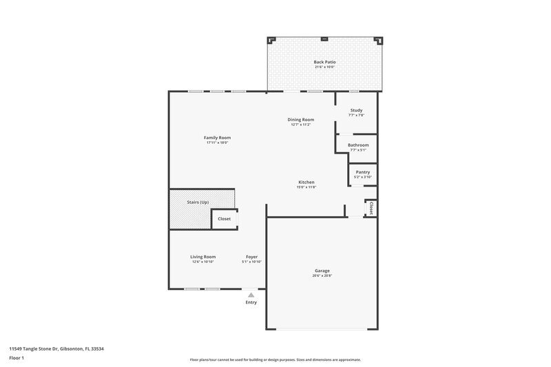 2,365/Mo, 11549 Tangle Stone Dr Gibsonton, FL 33534 Floor Plan View