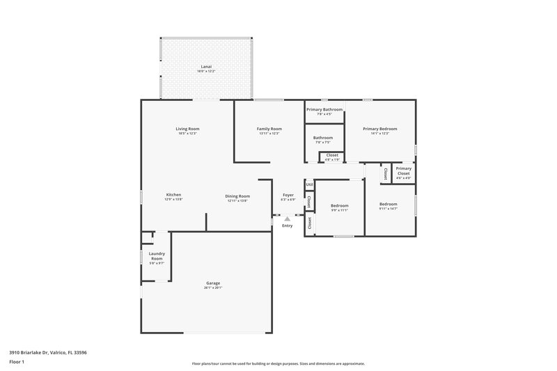 2,055/Mo, 3910 Briarlake Dr Valrico, FL 33596 Floor Plan View