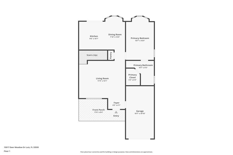 2,135/Mo, 15017 Deer Meadow Dr Lutz, FL 33559 Floor Plan View