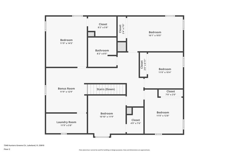 2,600/Mo, 7348 Hunters Greene Circle Lakeland, FL 33810 Floor Plan View 2