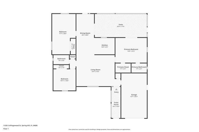 1,715/Mo, 11351 Collingswood St Spring Hill, FL 34608 Floor Plan View