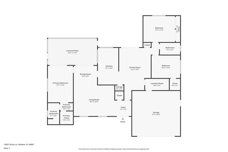 2,115/Mo, 13021 Sirius Ln Hudson, FL 34667 Floor Plan View