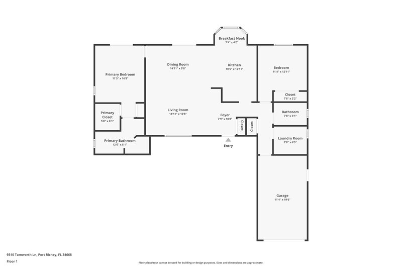 1,635/Mo, 9310 Tamworth Ln Port Richey, FL 34668 Floor Plan View
