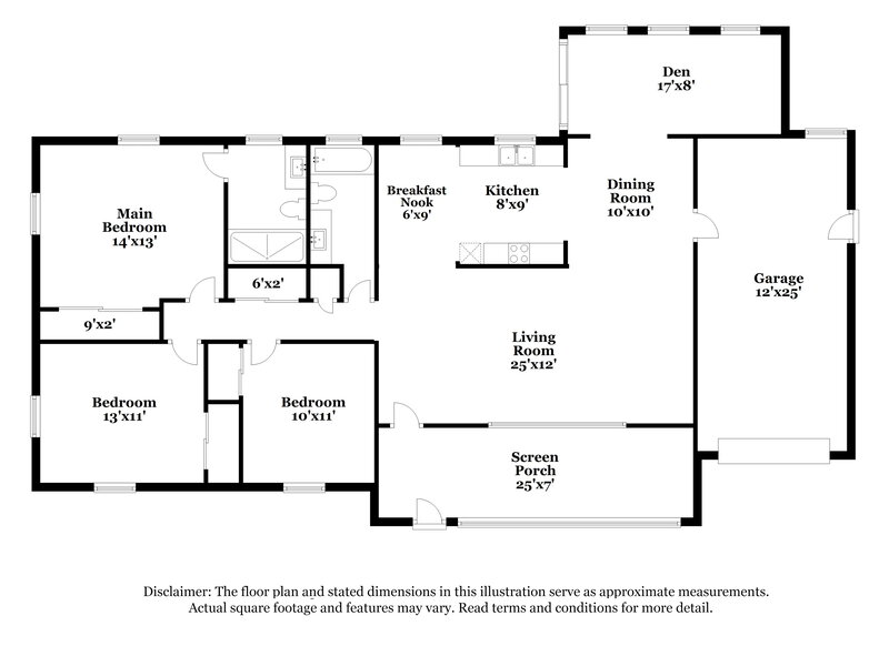 2,300/Mo, 6496 113th Street Seminole, FL 33772 Floor Plan View