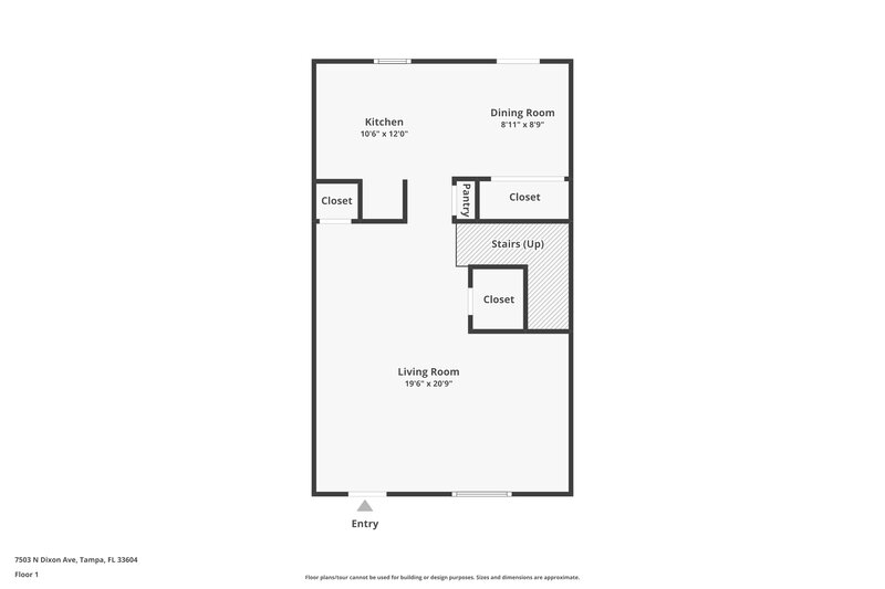 1,875/Mo, 7503 N Dixon Ave Tampa, FL 33604 Floor Plan View