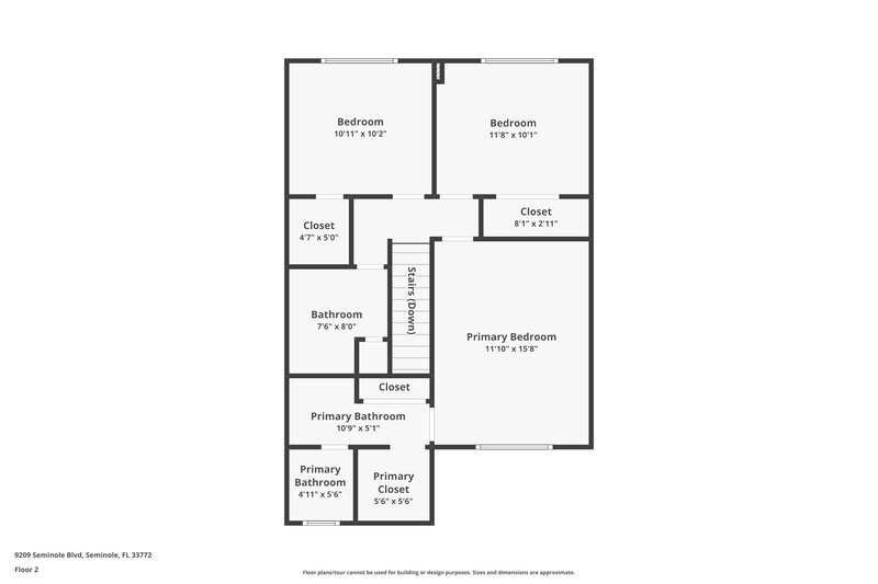 2,485/Mo, 9209 SEMINOLE BLVD Unit 210 Seminole, FL 33772 Floor Plan View 2