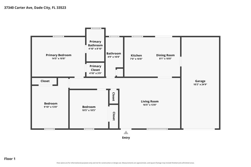 1,660/Mo, 37340 Carter Ave Dade City, FL 33523 Floor Plan View