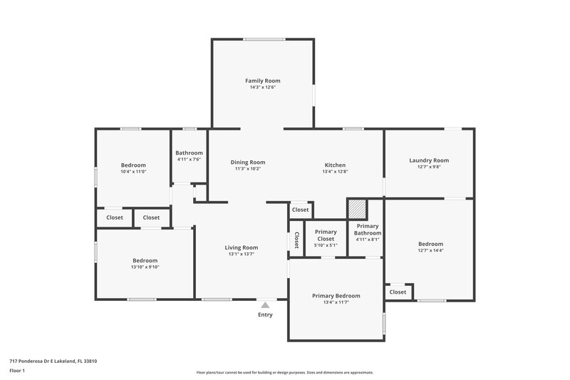 1,985/Mo, 717 Ponderosa Dr E Lakeland, FL 33810 Floorplan View