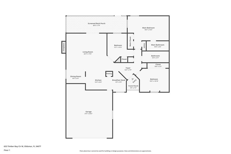 2,295/Mo, 633 Timber Bay Cir W Oldsmar, FL 34677 Floor Plan View