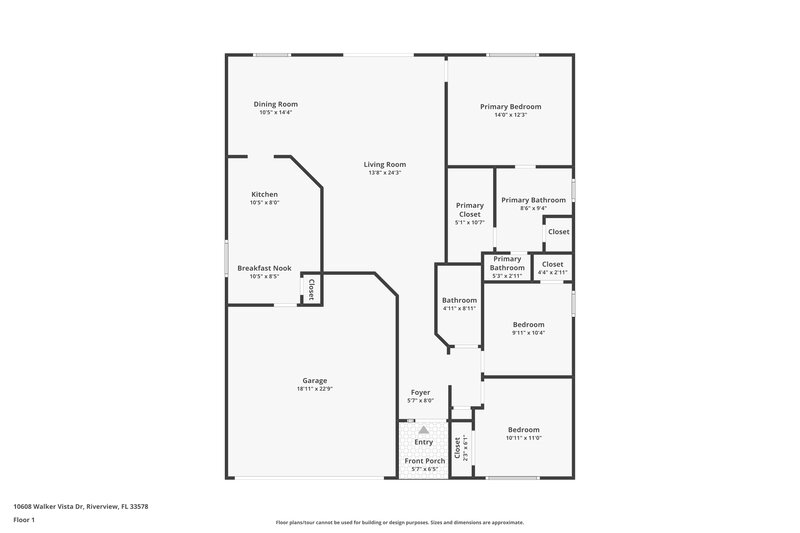 2,240/Mo, 10608 Walker Vista Dr Riverview, FL 33578 Floor Plan View