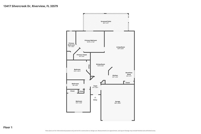 2,095/Mo, 13417 Silvercreek Dr Riverview, FL 33579 Floor Plan View