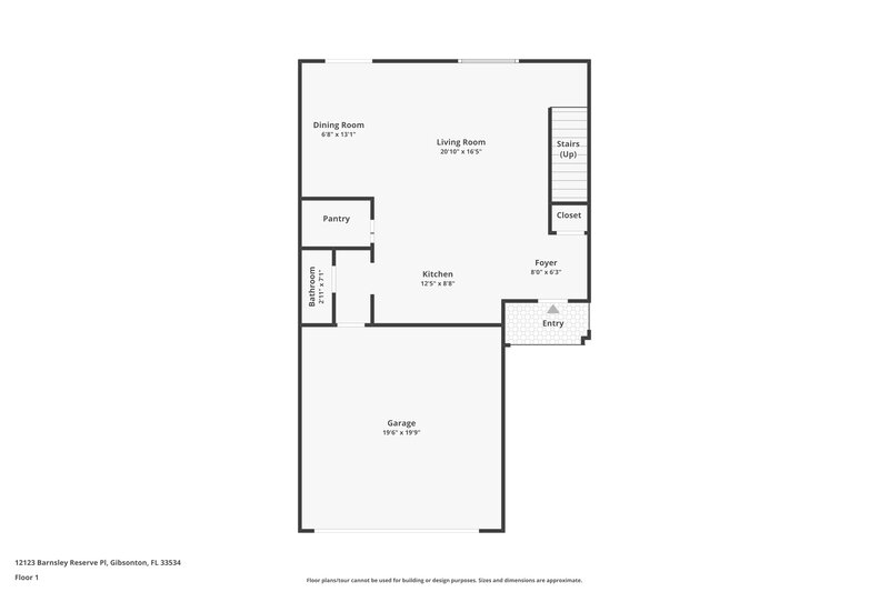 2,055/Mo, 12123 Barnsley Reserve Pl Gibsonton, FL 33534 Floor Plan View