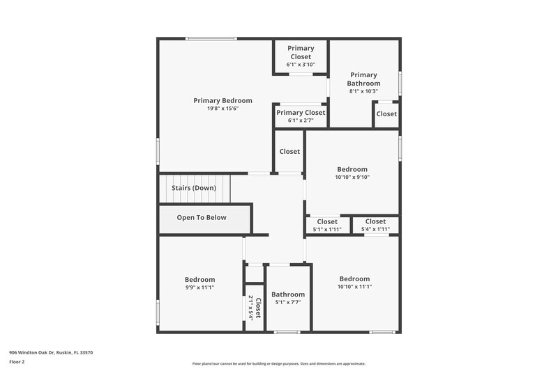 2,125/Mo, 906 Windton Oak Dr Ruskin, FL 33570 Floor Plan View 2