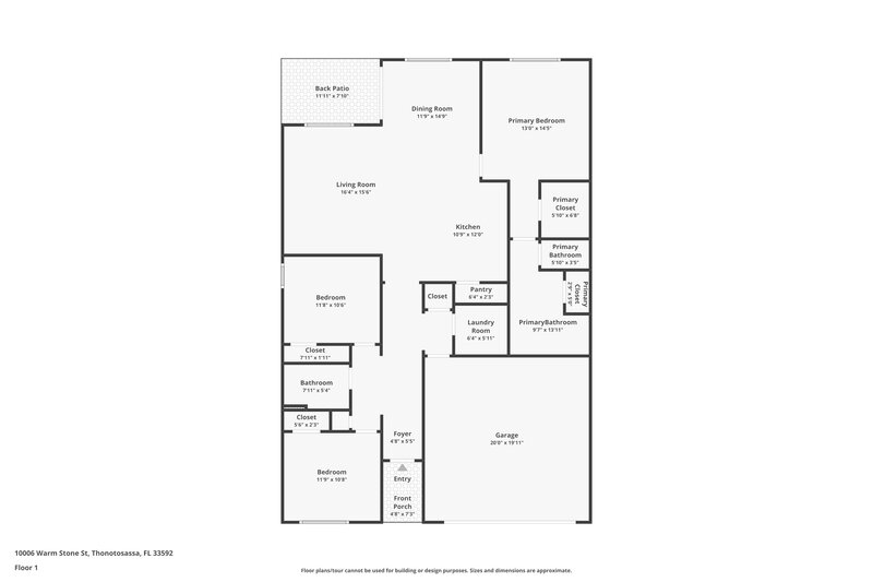 2,340/Mo, 10006 Warm Stone St Thonotosassa, FL 33592 Floor Plan View