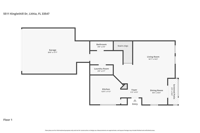 1,935/Mo, 5511 Kinglethill Dr Lithia, FL 33547 Floor Plan View