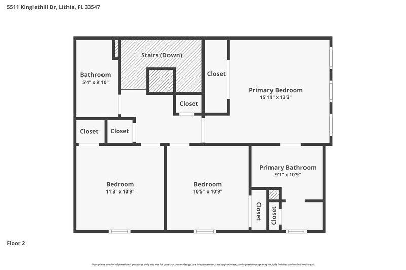 1,935/Mo, 5511 Kinglethill Dr Lithia, FL 33547 Floor Plan View 2