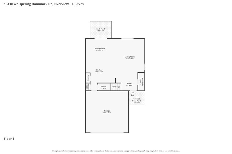2,520/Mo, 10430 Whispering Hammock Dr Riverview, FL 33578 Floor Plan View