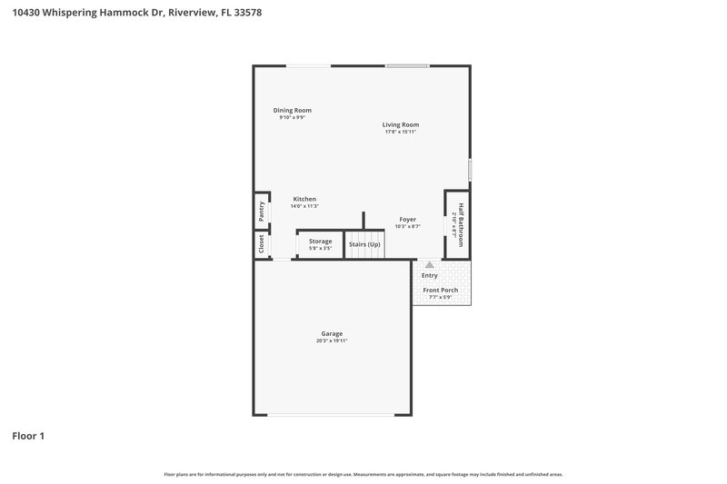 2,495/Mo, 10430 Whispering Hammock Dr Riverview, FL 33578 Floor Plan View