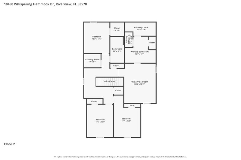 2,495/Mo, 10430 Whispering Hammock Dr Riverview, FL 33578 Floor Plan View 2