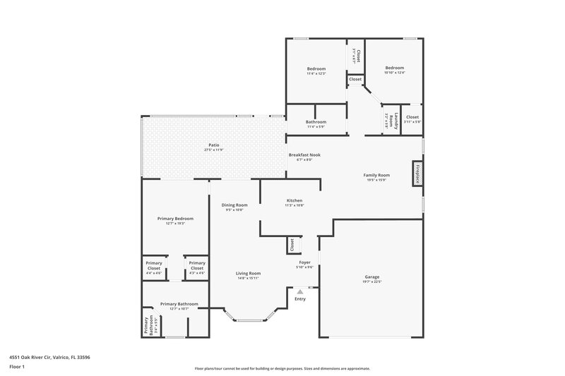 2,285/Mo, 4551 Oak River Cir Valrico, FL 33596 Floor Plan View