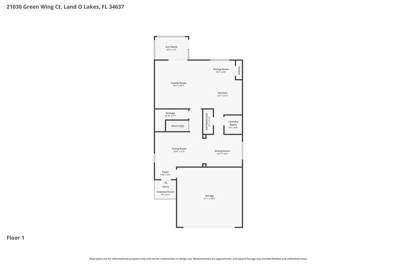 2,185/Mo, 21030 Green Wing Ct Land O' Lakes, FL 34637 Floorplan View